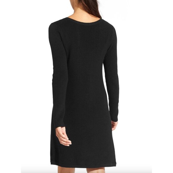 Athleta Nordic Sweater Dress in Black Merino Wool - Picture 3 of 10